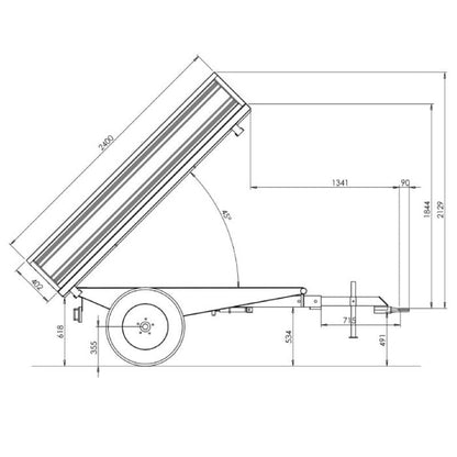 Remolque agricola PTO Deleks RM14-T3 con freno manual